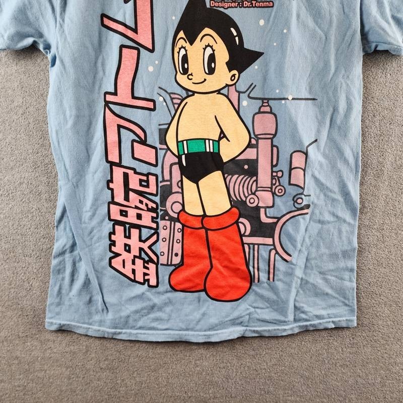 Astro Boy Kanji Graphic Print Tee Men's S Light Blue Multi Crewneck Short Sleeve gallery