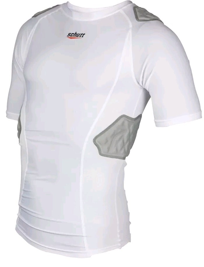 Schutt Size S Integrated Padded Men's Shirt White NWT #W6 gallery