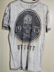 Affliction Live Fast Skull Graphic T Shirt Men Large Distressed Biker Grunge USA