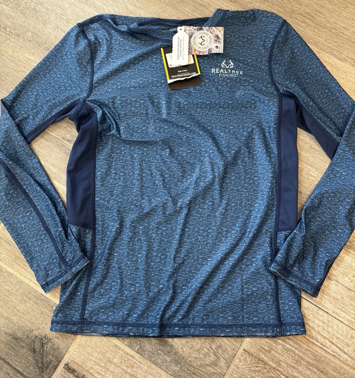 NWT Realtree Men's Reversible Long Sleeve Performance Fishing Tee Small UPF30 gallery