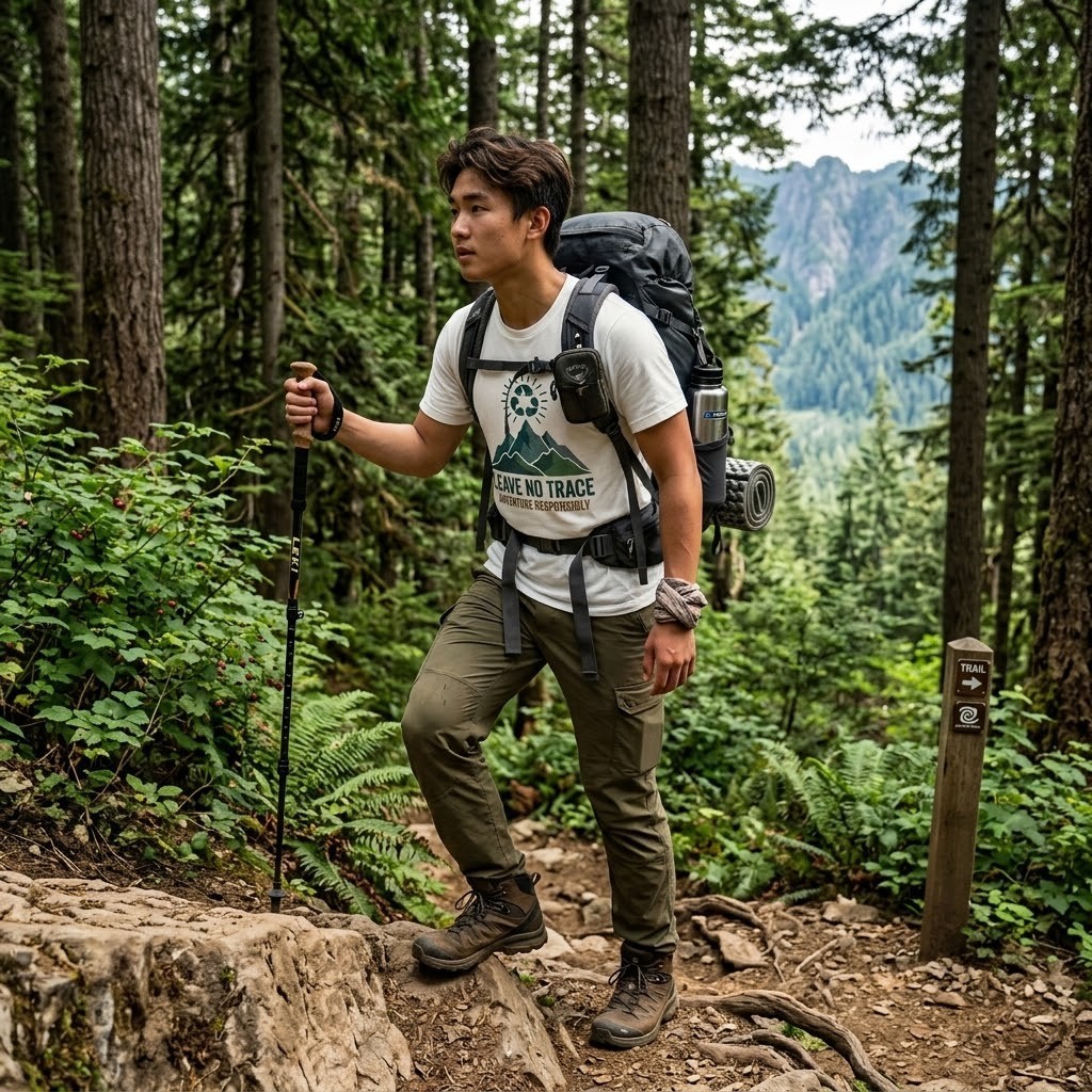 Leave No Trace T-Shirt - Adventure Responsibly Mountain Hiking Eco-Friendly Tee gallery