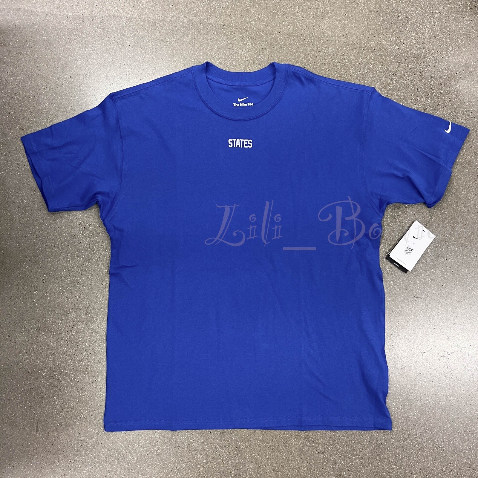 NWT Nike DO2844-452 Men's USA Soccer Tee Shirt Top Cotton Loose Fit Blue Size XL gallery