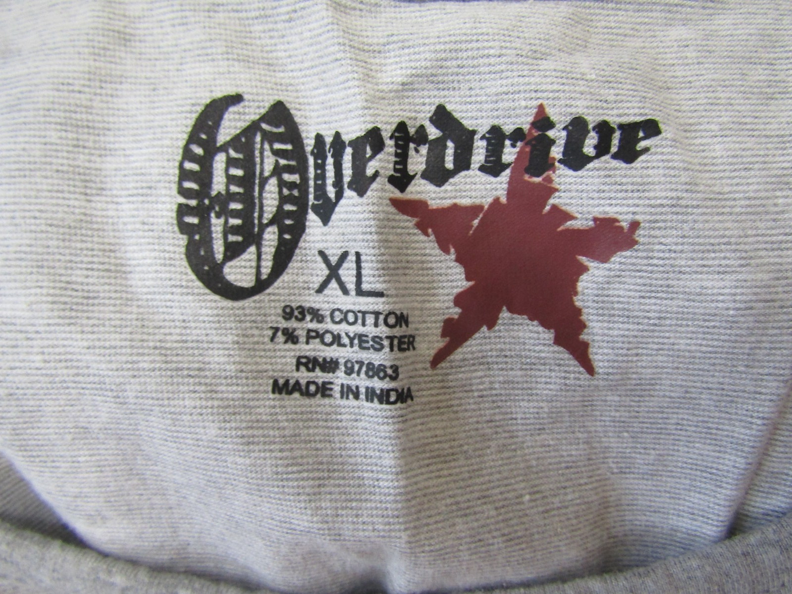 Overdrive Gray Pocket Tank Tee Cotton/Poly Blend T-Shirt Men's Size XL gallery