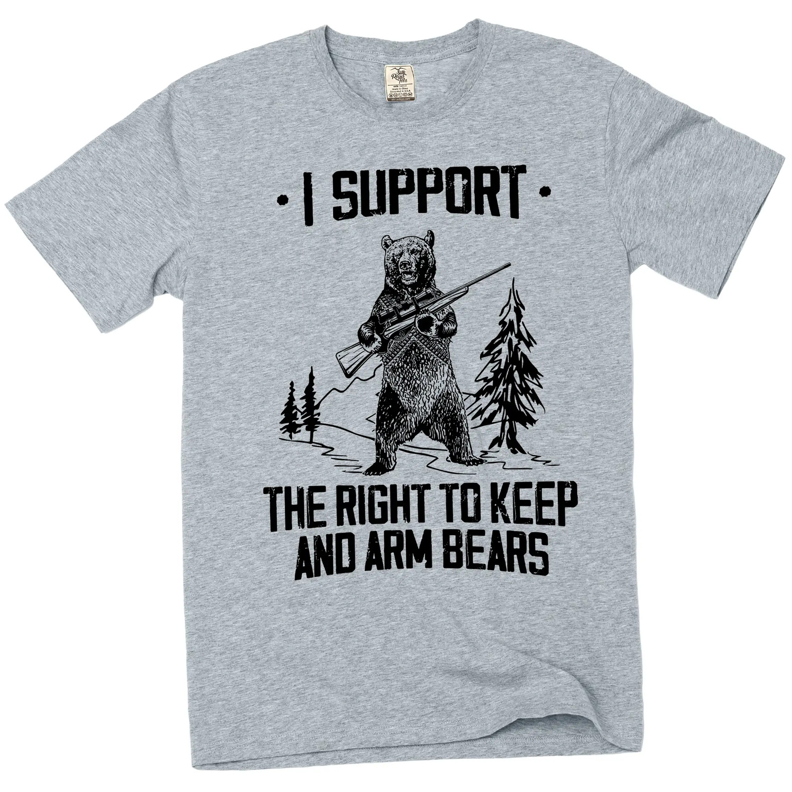 I support the right to keep and arm bears Funny Tee shirt second amendment Tee gallery