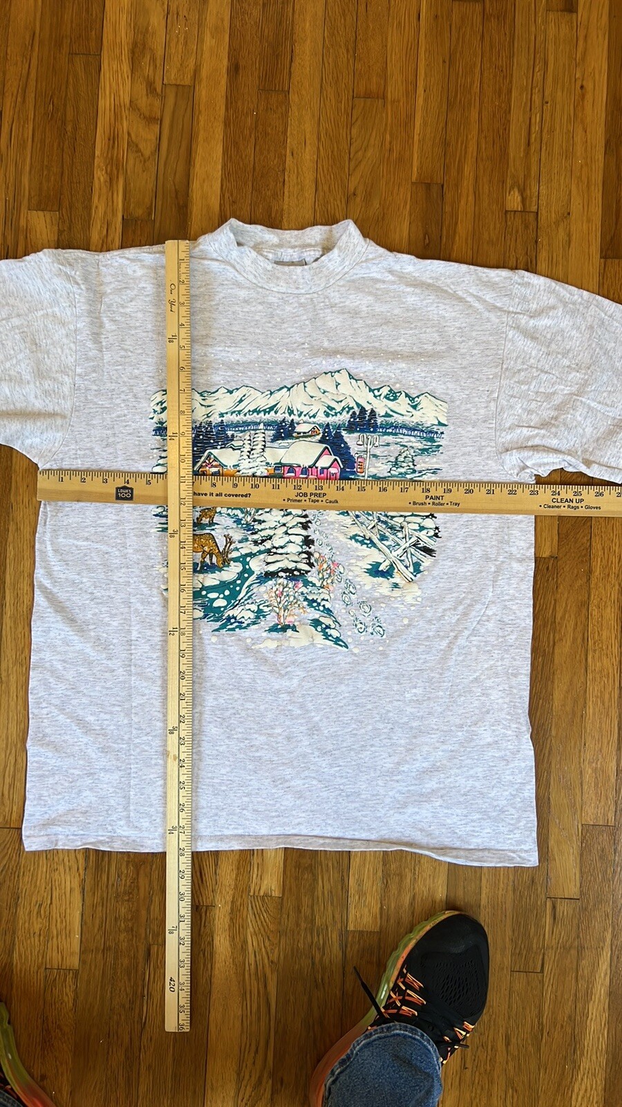 Vintage 90’s Oneita Winter Snow Scene Single Stitch Tee.🔥 gallery
