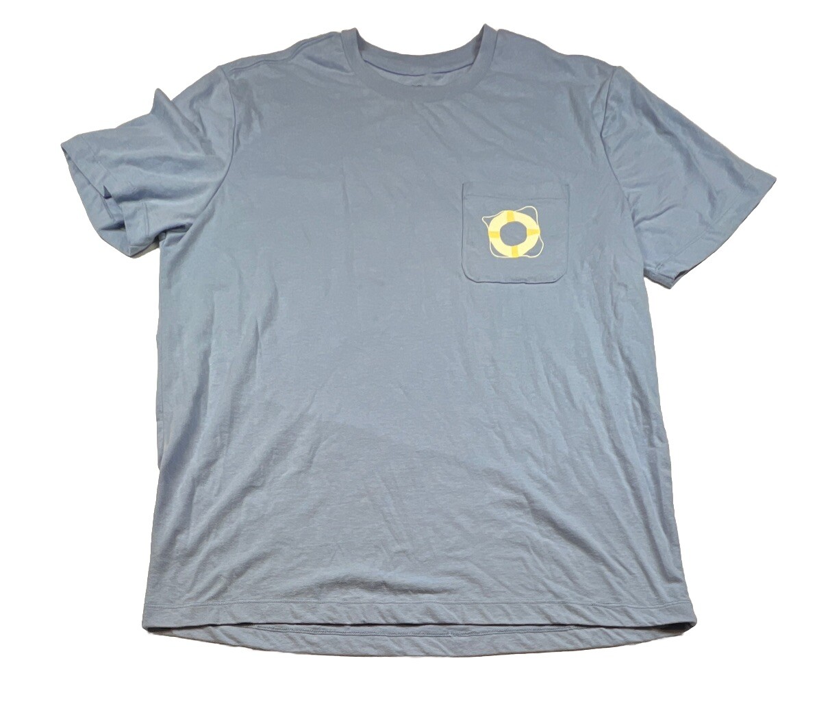 St Johns Bay Tee T-Shirt ‘Enjoy the Sun & Relax’ Blue Size Large Pocket
