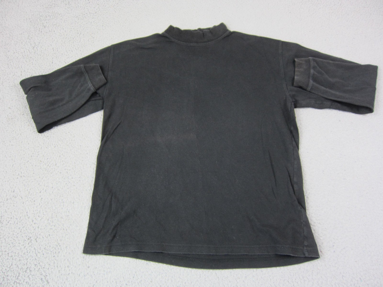 Vintage St Johns Bay Shirt Mens Large L Black Mock Neck Blank Long Sleeve 90s gallery