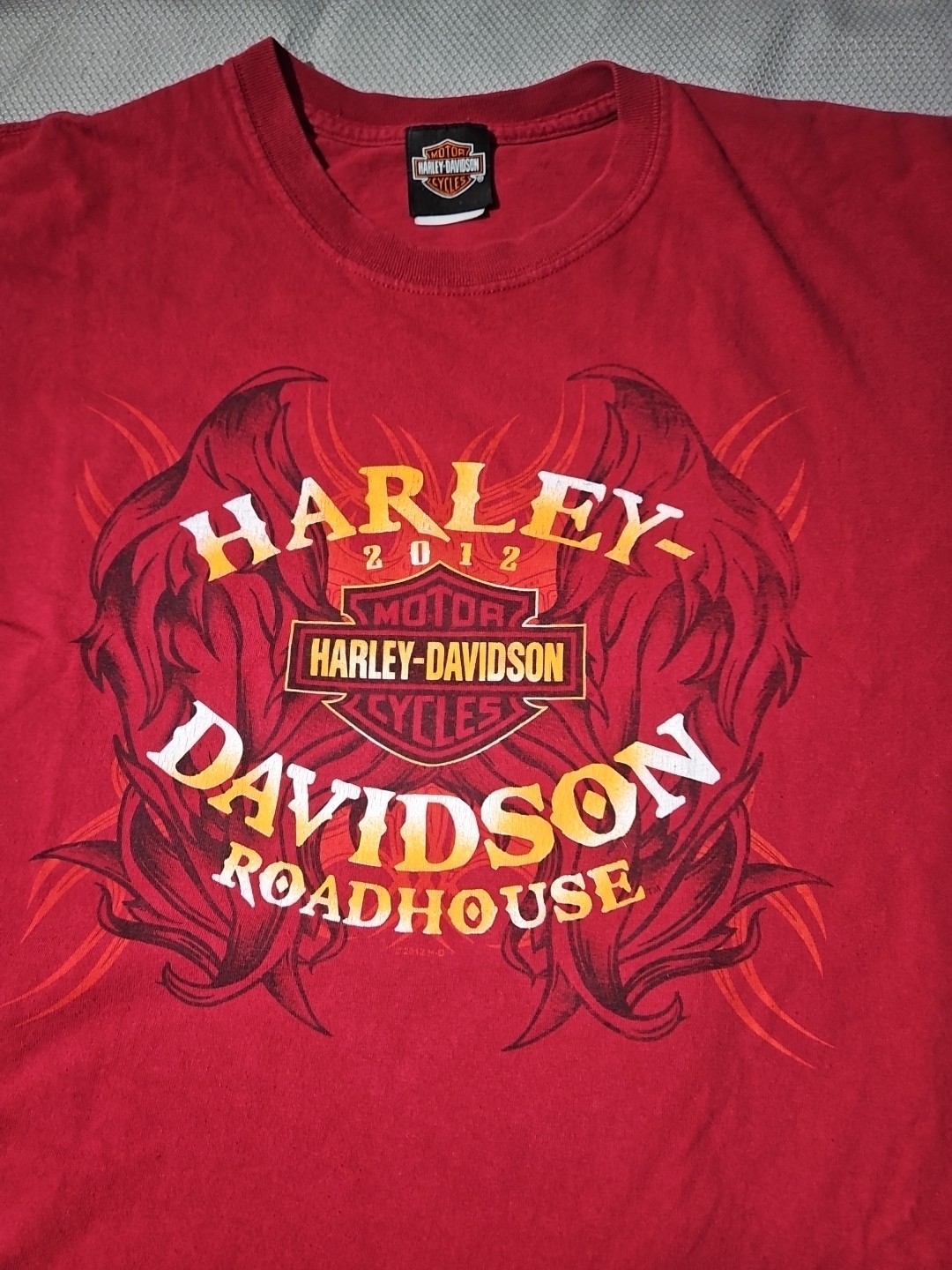 Harley Davidson Shirt Mens XL Red Roadhouse Graphic Print Motorcycle Biker Tee gallery