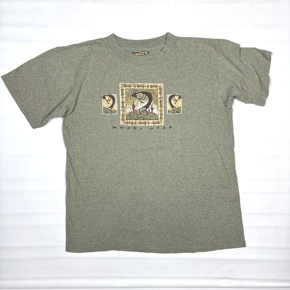 VTG Eco Mountain Kokopelli Native Moab Utah T-Shirt Made In USA Adult Medium