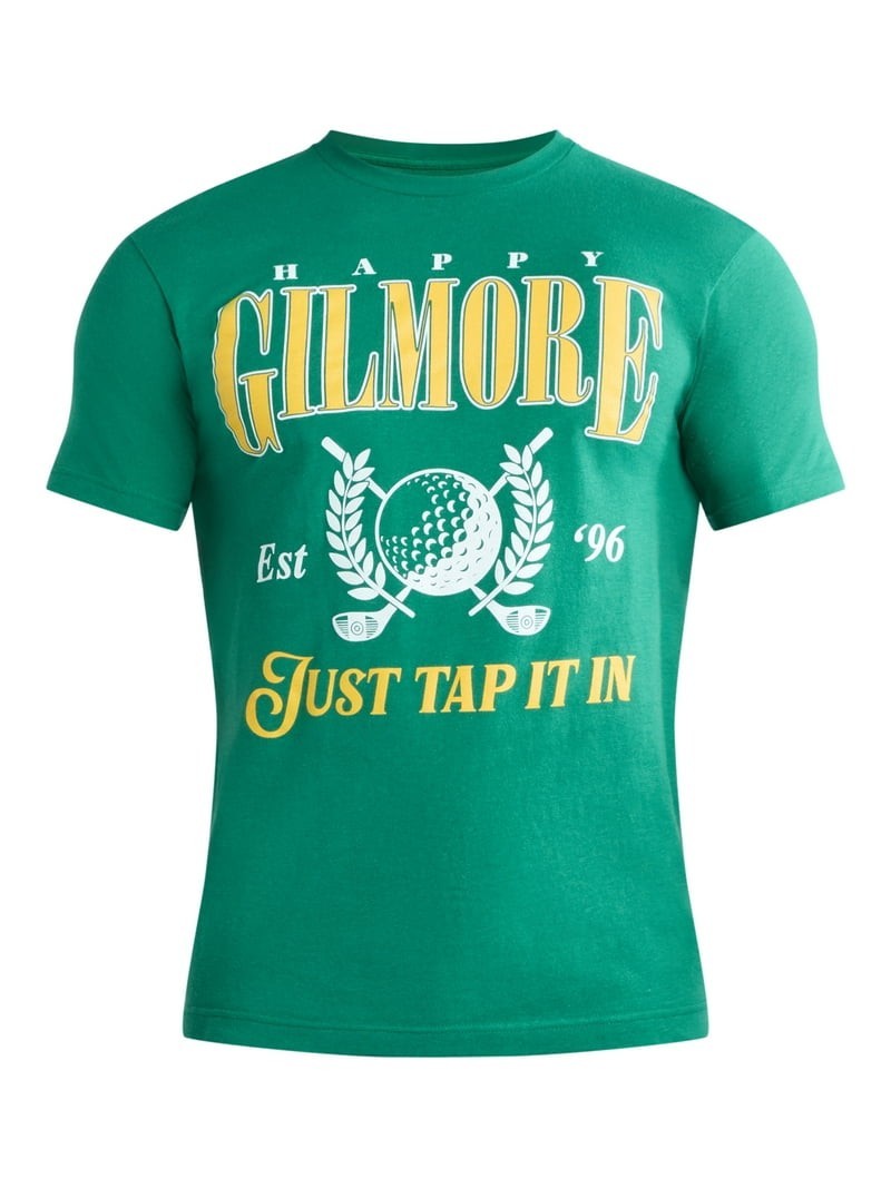 Happy Gilmore Men’s Green Graphic Tee, Size S (34-36), “Just Tap It In”