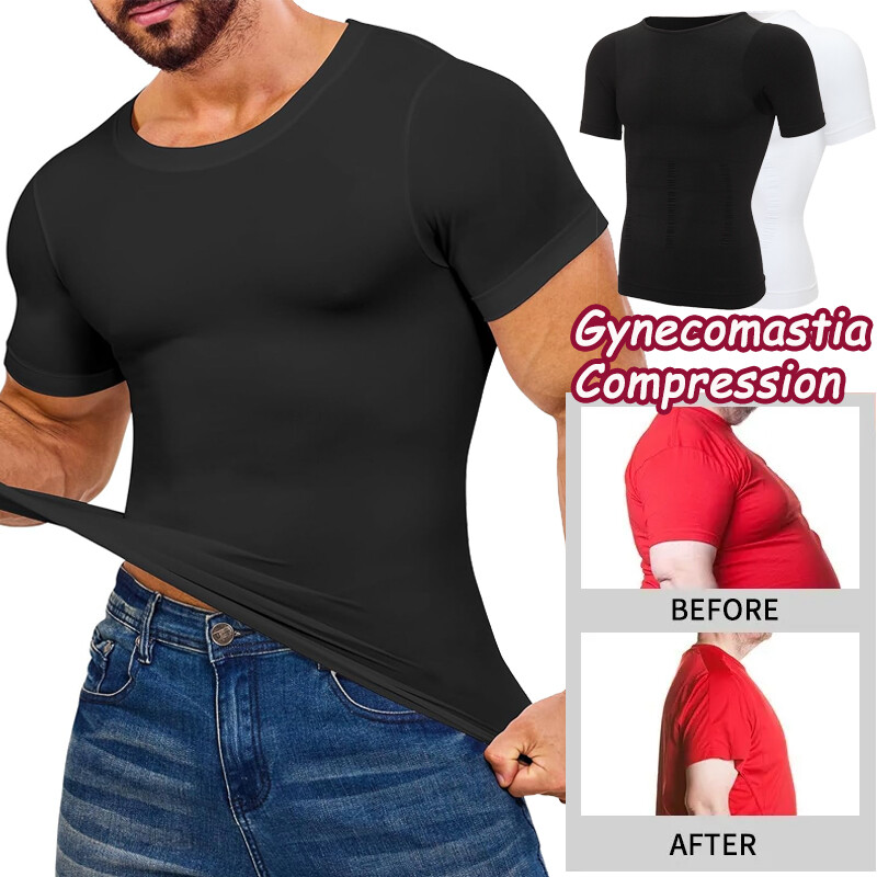 Men Compression Vest Girdle Tank Top Slimming T-Shirt Body Shaper Belly Chest