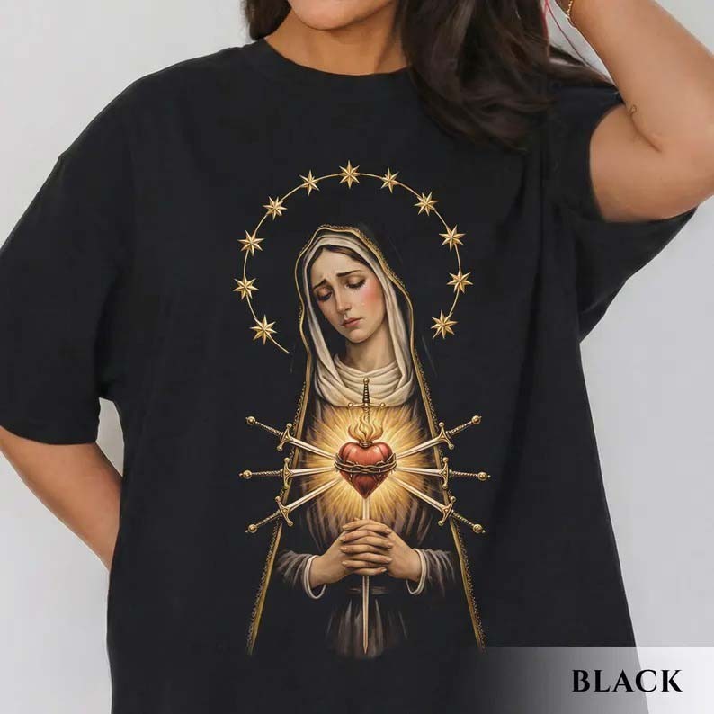 Our Lady Of Sorrows Shirt Christian T-Shirts Catholic Gift for Women and Men gallery