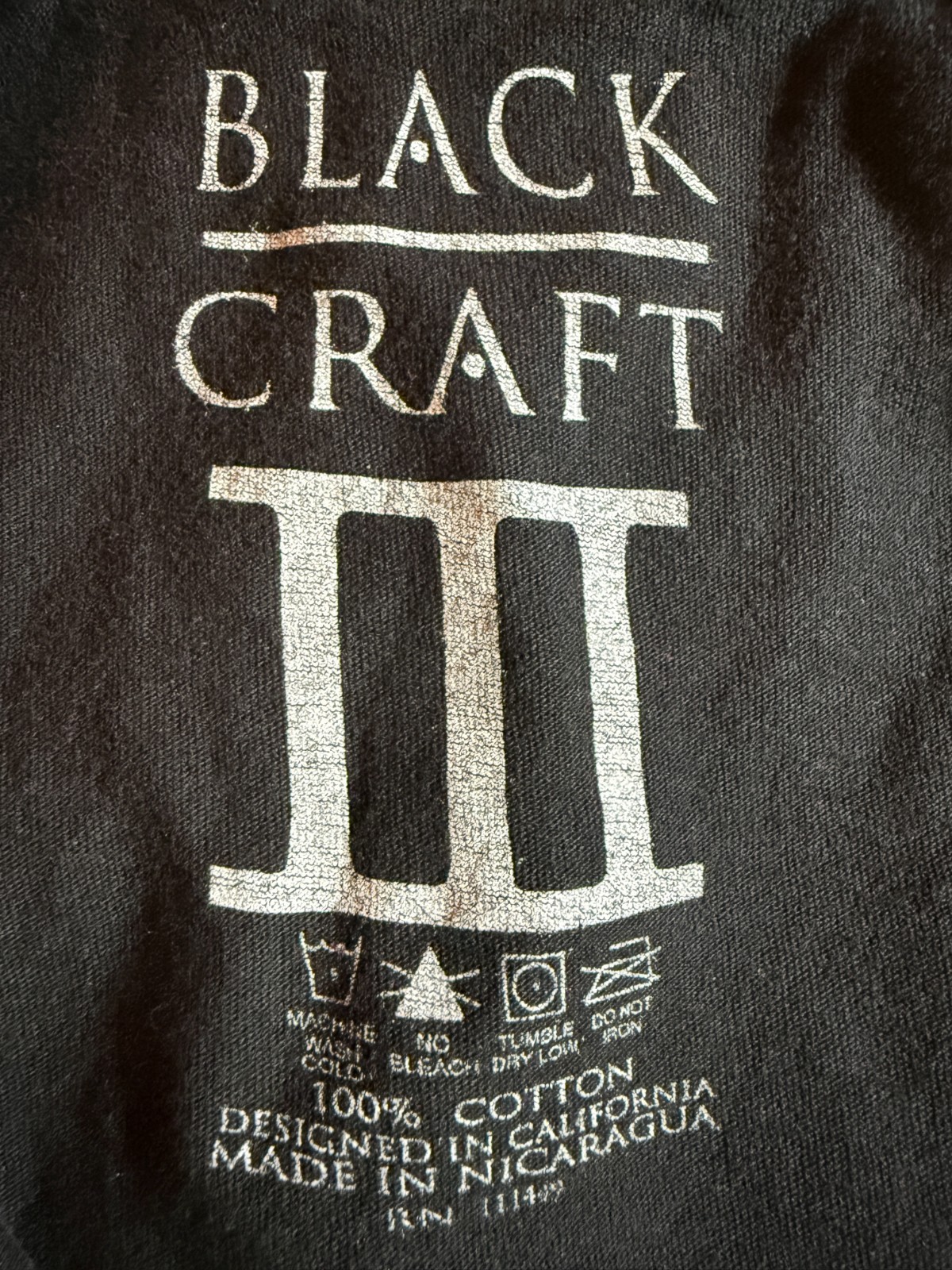 2pc Black Craft Cult II & III Graphic T-Shirts Size LARGE Black Bats Triple Moon gallery