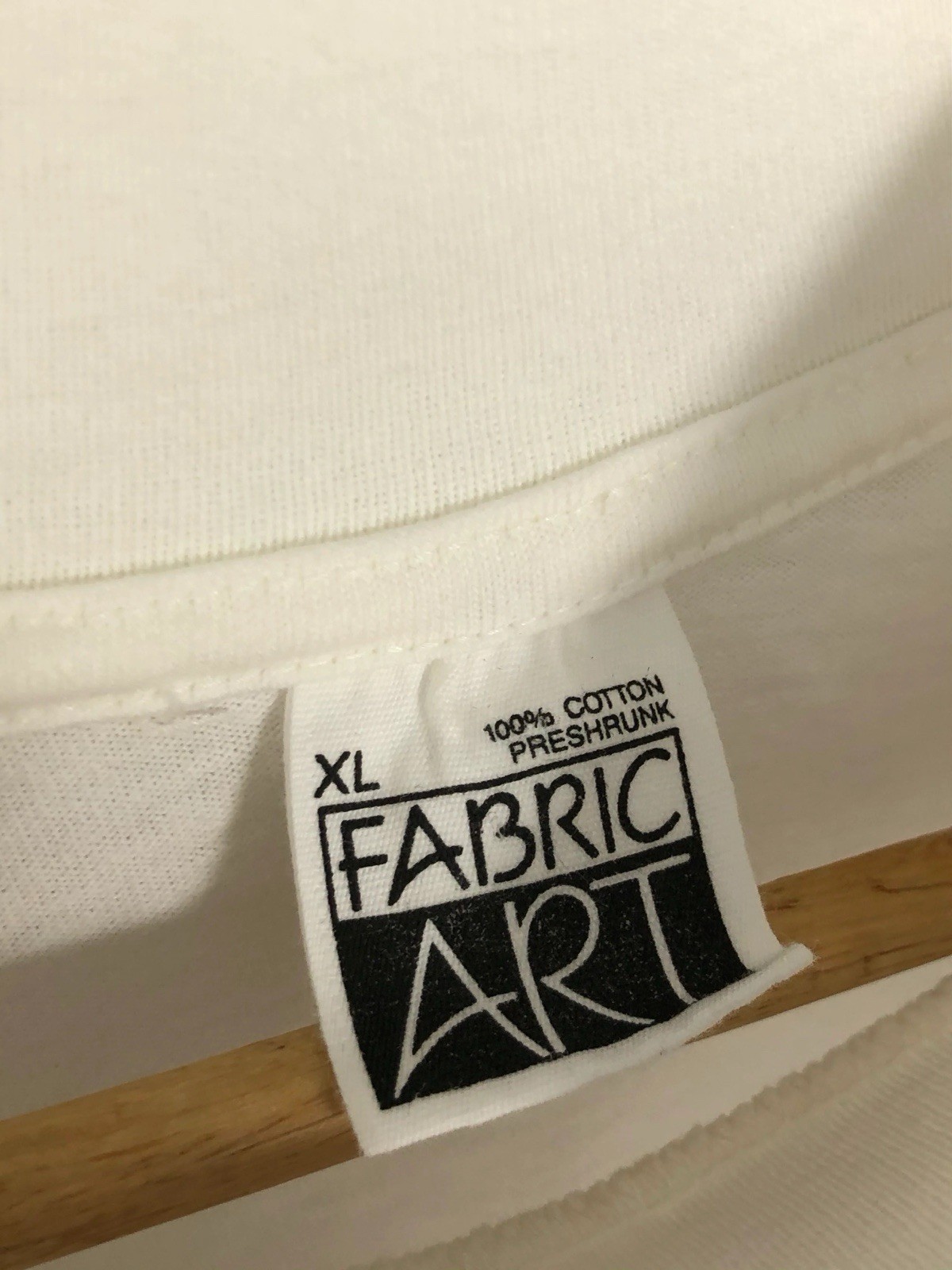 Vtg Fabric Art White Single Stitch Salmon Run XL Long Sleeve Rebecca Lee Baldwin gallery