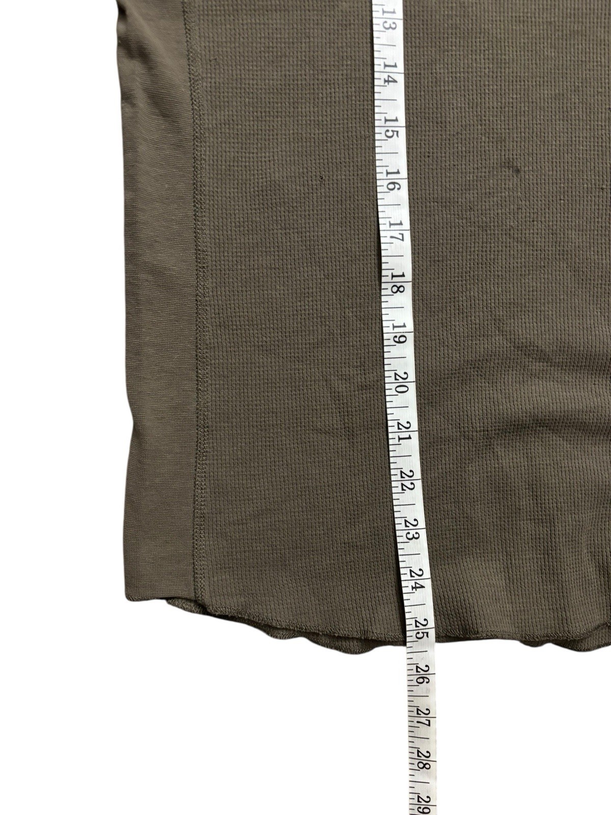 Vince Shirt Mens Size Medium Dark Olive Wafer Knit Henley Shirt Long Sleeve Slim gallery
