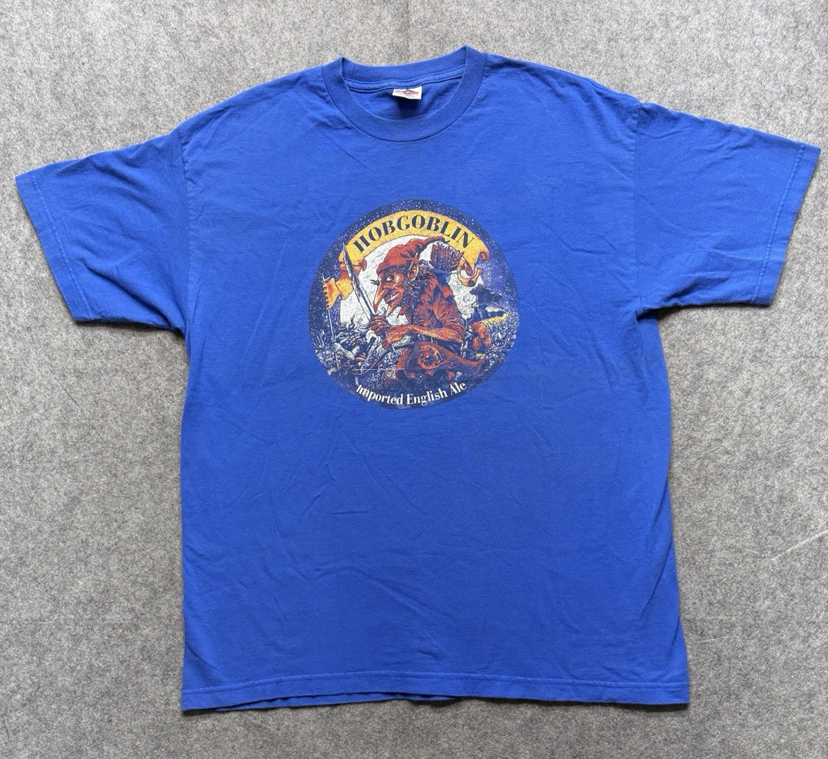 Hobgoblin Imported English Ale Shirt Mens XL Blue Graphic Fantasy Beer Tee gallery