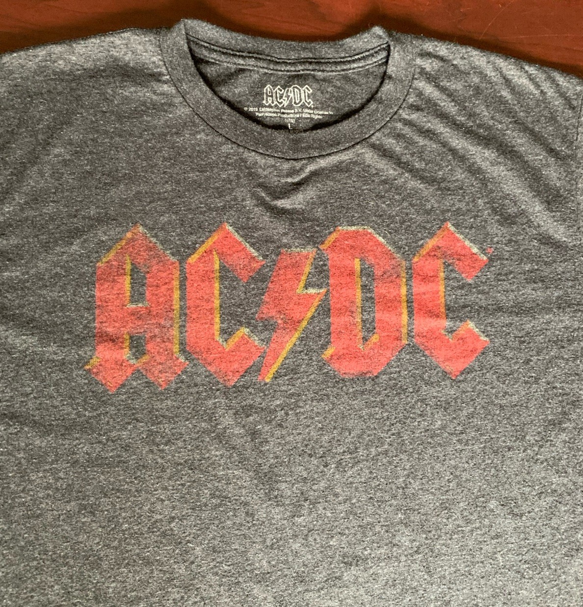 AC/DC Shirt Mens Large Gray Flame Logo Graphic Band Tee Size Large gallery