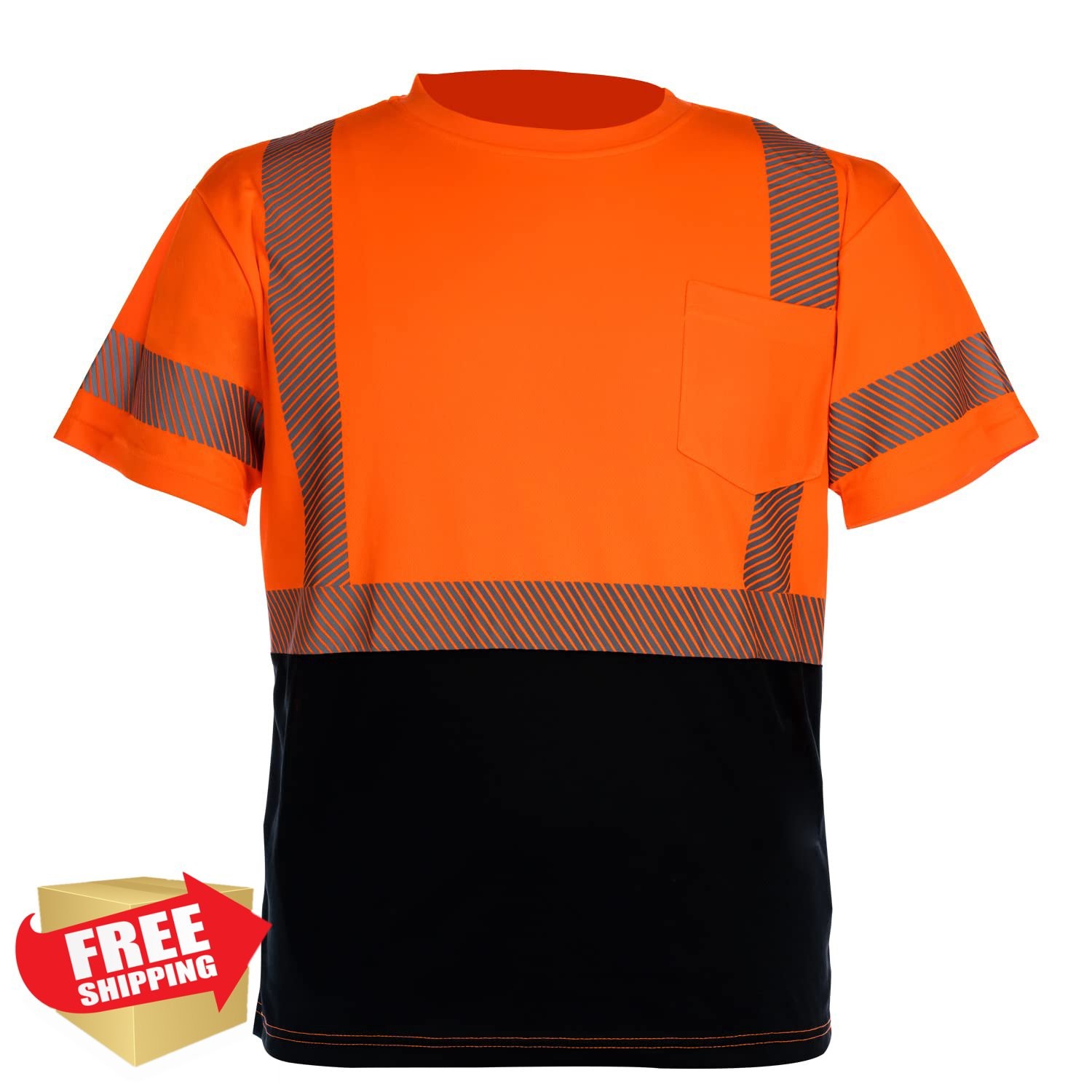 VENDACE Hi Vis Orange Safety T-Shirt Men ANSI Class 3 XL gallery
