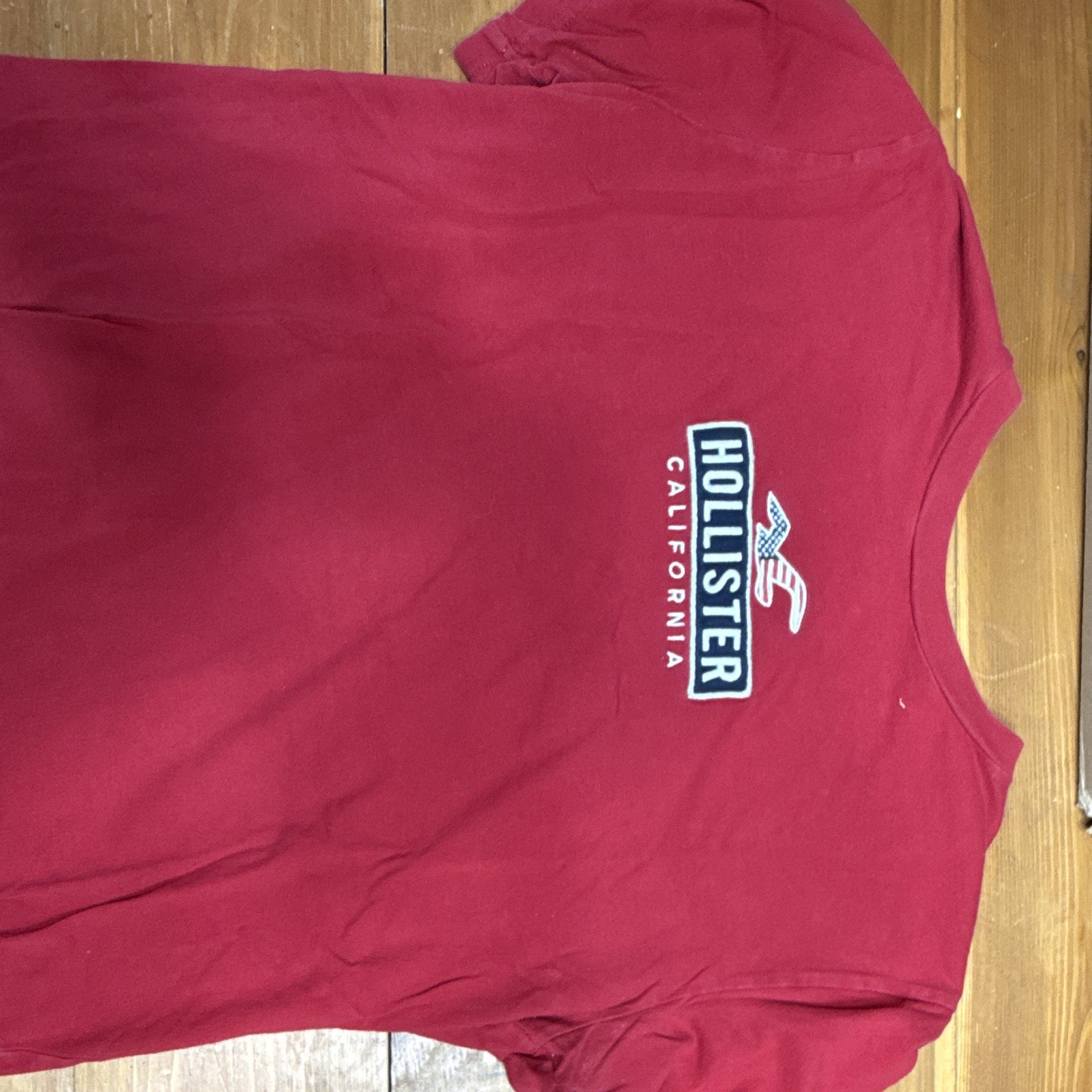 Hollister California Men's Red Logo Seagull Crew Neck Knit Cotton T-Shirt M gallery