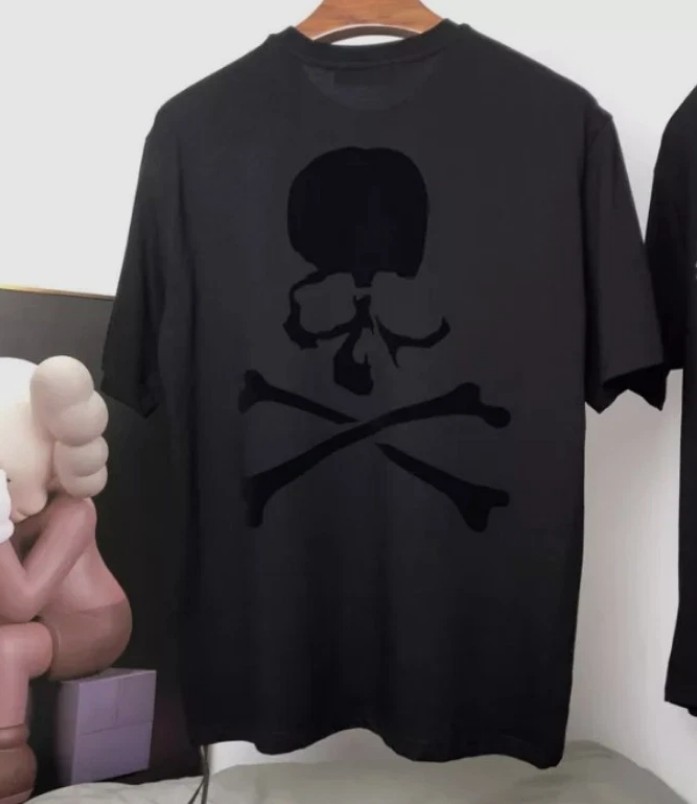 Men Mastermind Dark Skull High Street Fashion Plush Short sleeved T-shirt gallery
