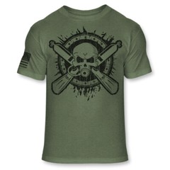 Scuba Diving T Shirt – Scuba Diver Skull American Flag Athletic T-Shirt – A128