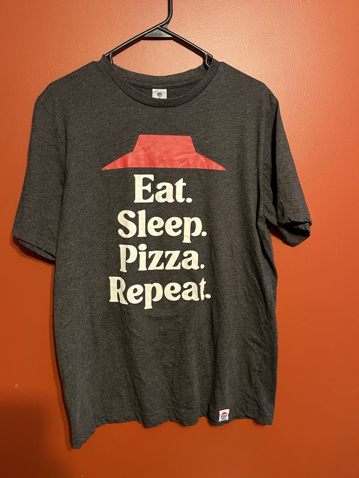 Pizza Hut EAT SLEEP PIZZA REPEAT Shirt Medium Restaurant Logo Work Uniform Crew gallery