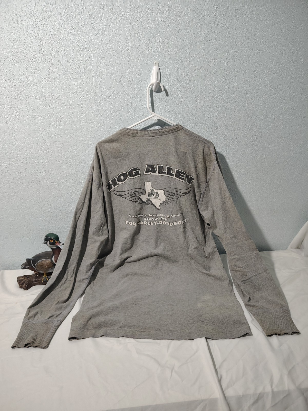 Vtg Biker Hog Alley Georgetown T-shirt Long Sleeve Gray 2xlarge B120 gallery