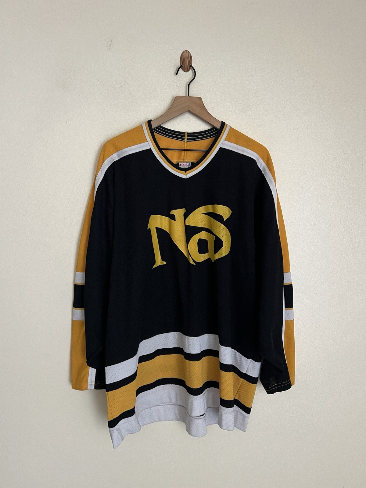 Vintage 90s NAS CCM Hockey Jersey rap Tee Shirt RARE XL Hip Hop ILLMATIC NYC gallery