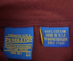 Vintage Pendleton Mock Neck Pullover Mens Sz L Maroon Long Sleeve 100% Cotton