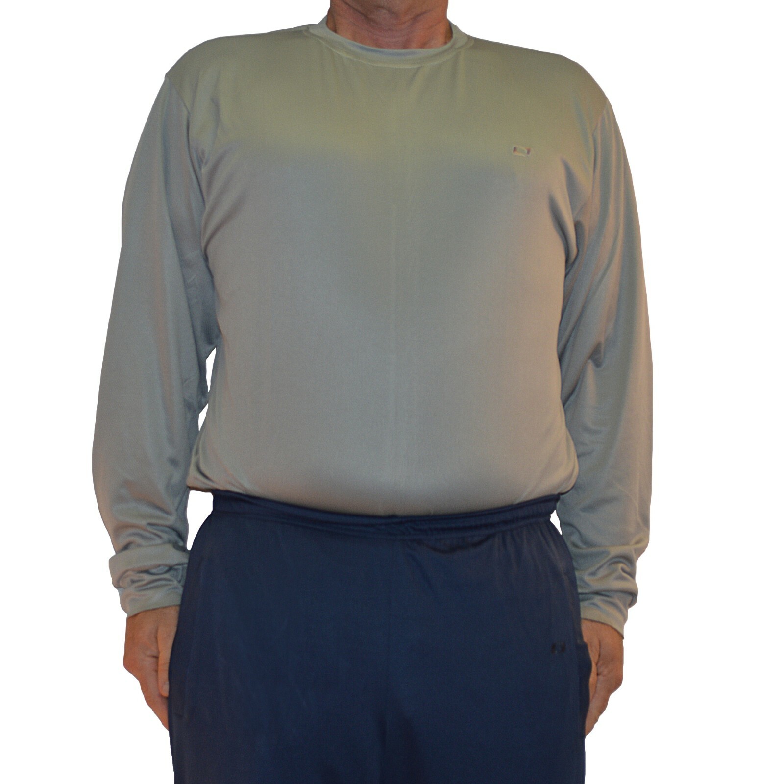 Big and Tall Dri-Wize Birdseye Mesh Activewear Crewneck Long Sleeve Shirt gallery