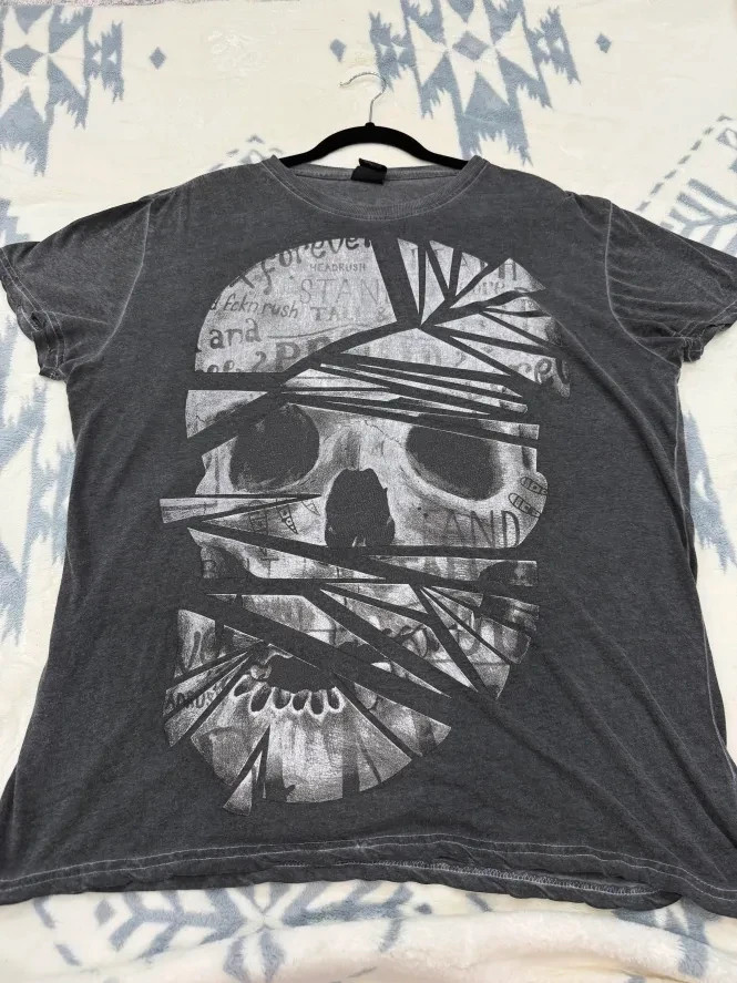 Club Tattoo San Francisco Skull Headrush Savage Shirt Medium Rare Dark Gray OOP