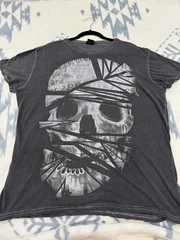 Club Tattoo San Francisco Skull Headrush Savage Shirt Medium Rare Dark Gray OOP