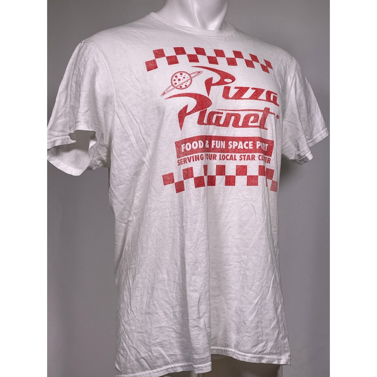 Pizza Planet Disney Pixar Toy Story Food & Fun Space Port T-Shirt Men's LARGE gallery