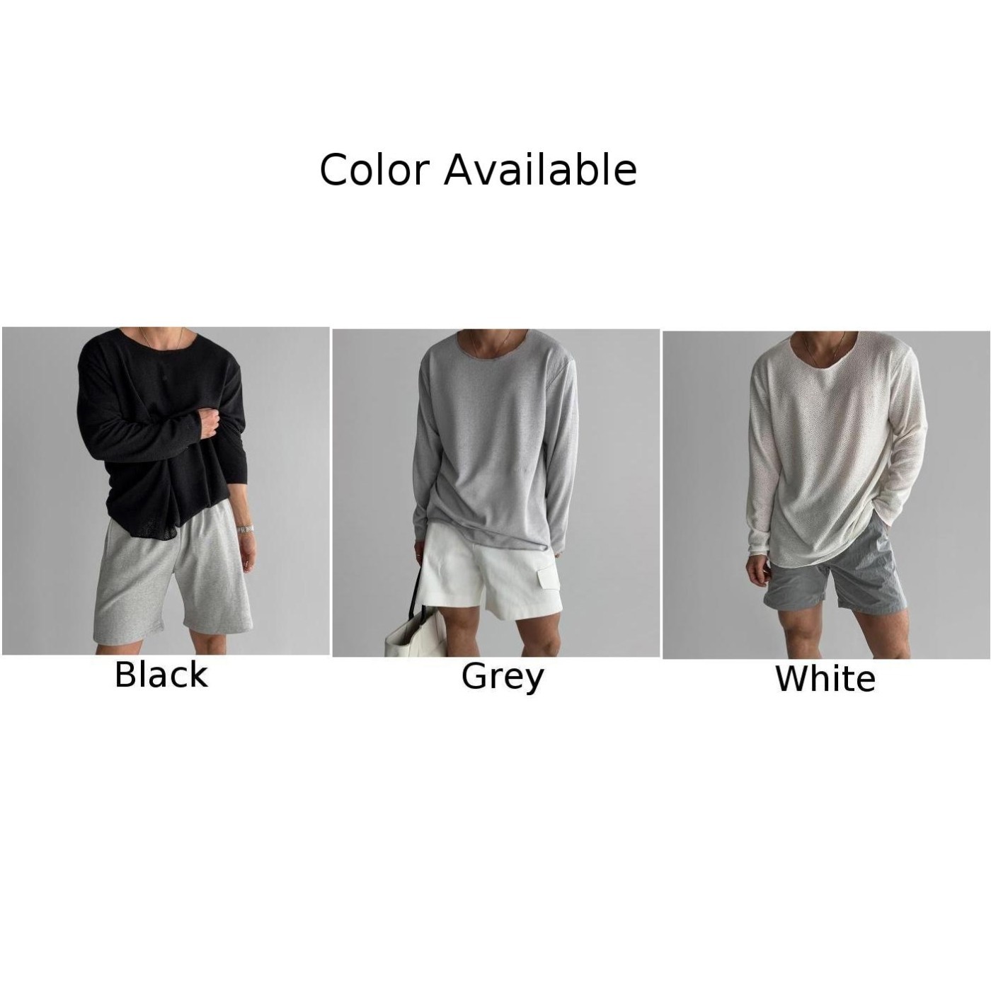 Men's Knitted Long Sleeve T Shirt Solid Color for Daily Vacation Style gallery