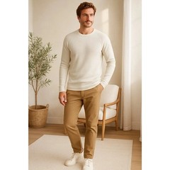 Faherty Cloud Surplus Waffle Crew Thermal T Shirt Men’s XXL Ivory $98 L/S NWT