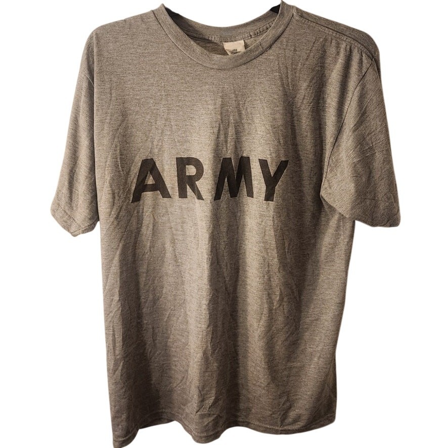 US Army PFU T‑Shirt – Gray – Size Large – Physical Fitness Uniform gallery