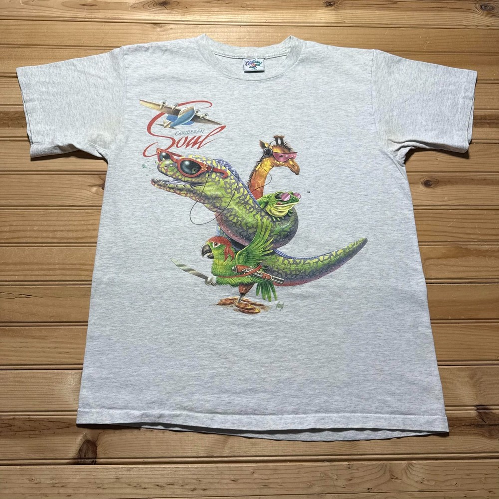 Vintage 1994 Margaritaville 10th Anniversary Animals Music Graphic T-Shirt Large