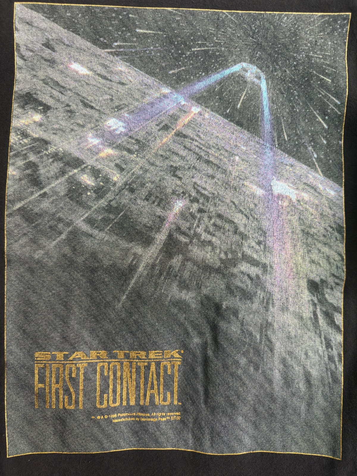 Vintage 1996 Star Trek First Contact Movie T-Shirt Hanes XL Size Single Stitch gallery