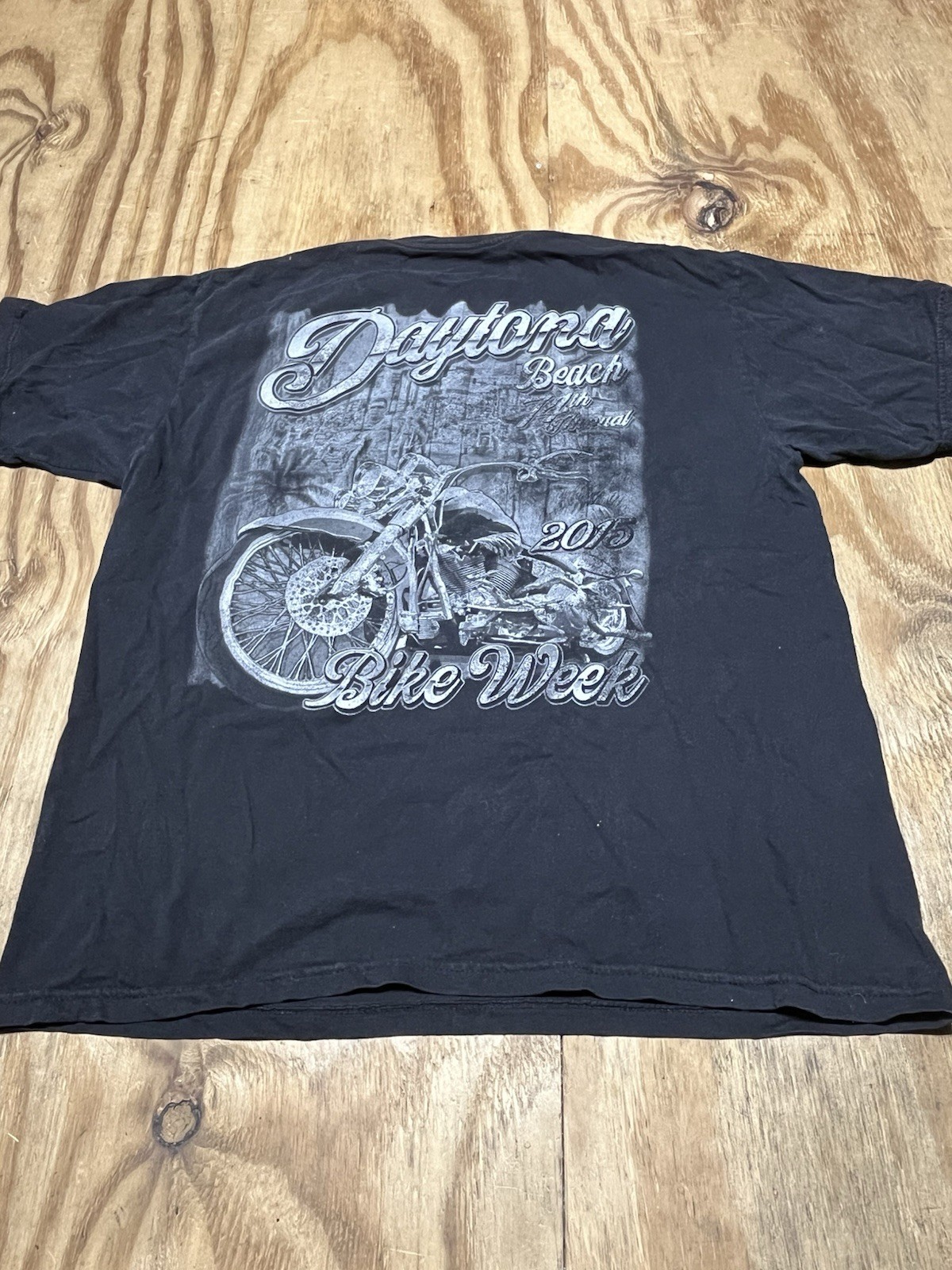 daytona beach 74th bike week shirt Black XL Cotton Crew ShortSleeve @i9 2015 VTG