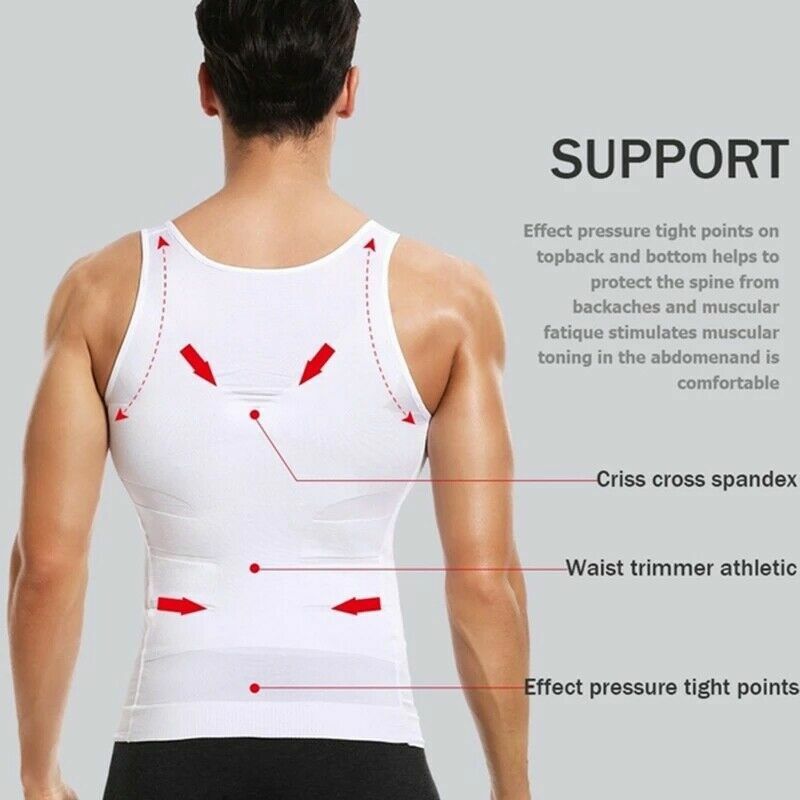 Men's Compression Body Shaper Sports Vest Slimming Shirt Simple Classic Tank Tee gallery