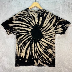 AC/DC Men’s Black Tan Tie-Dye Lightning Graphic Band T-Shirt Size M Spiral Music