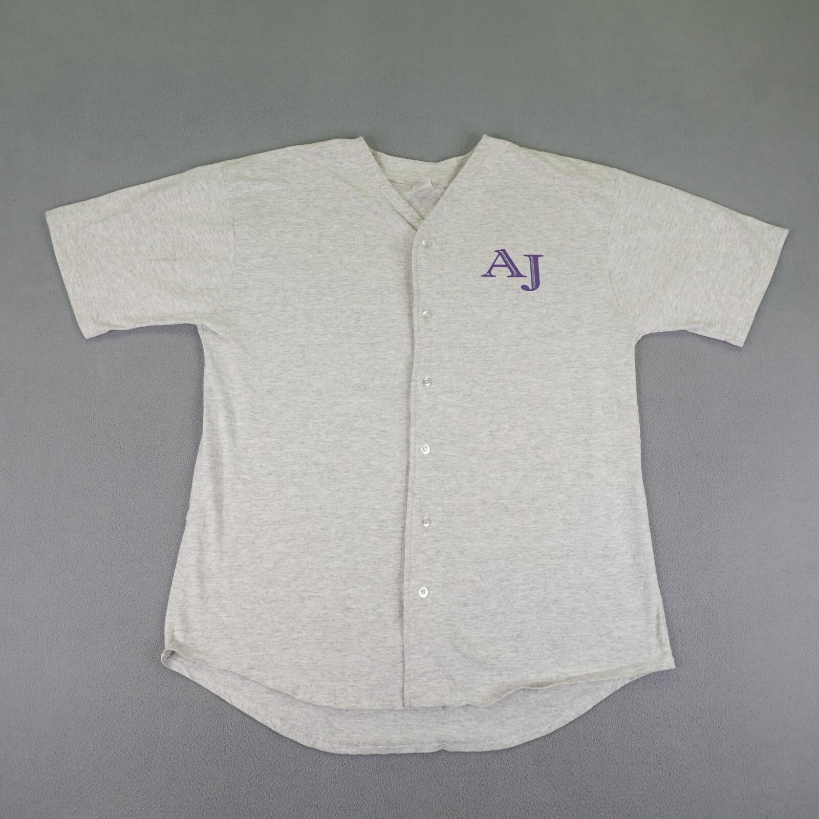Vintage Alan Jackson Shirt Mens XL Gray Button Up Baseball Jersey Country 90s