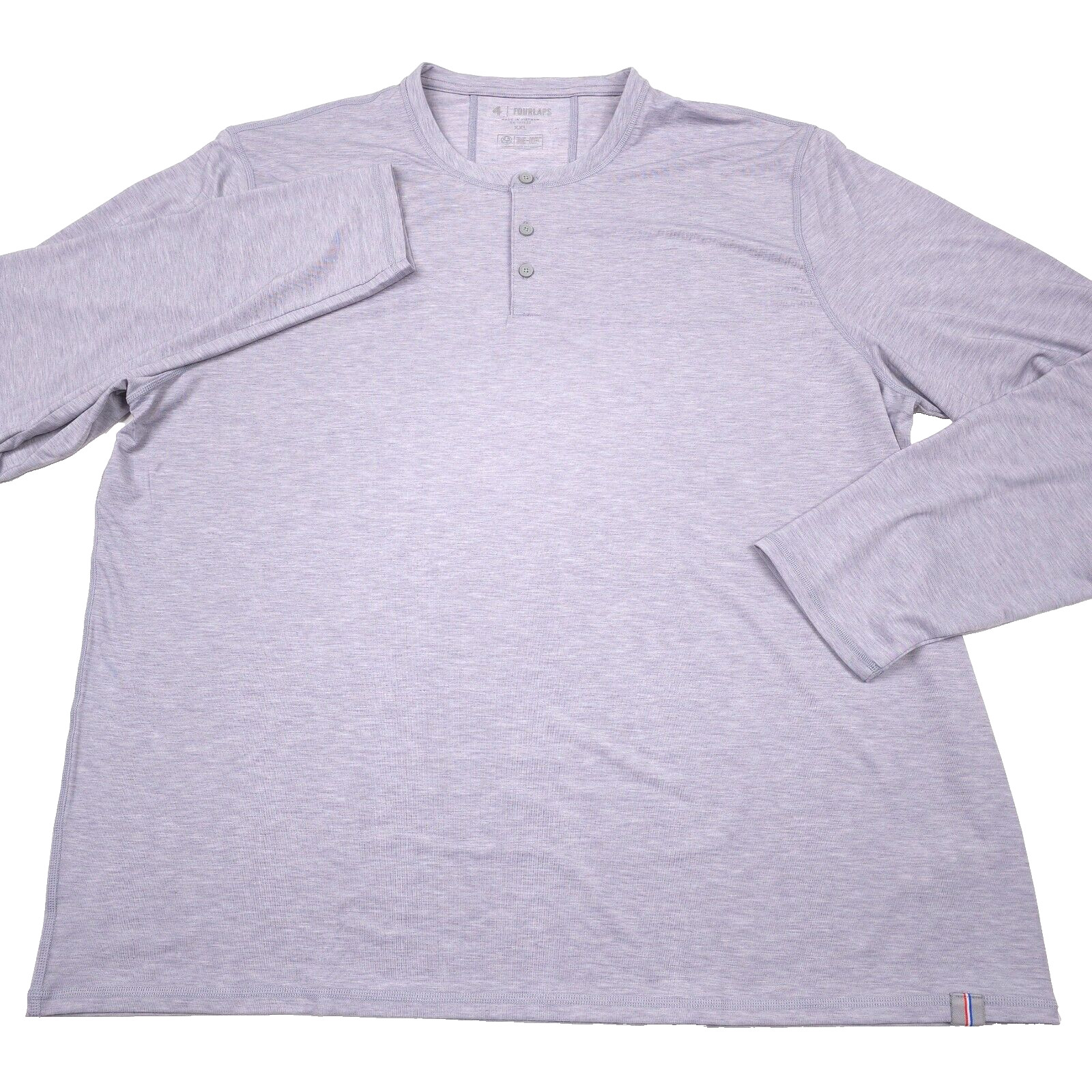 Fourlaps Long Sleeve Gray Heather Radius Henley Shirt Mens Size 2XL