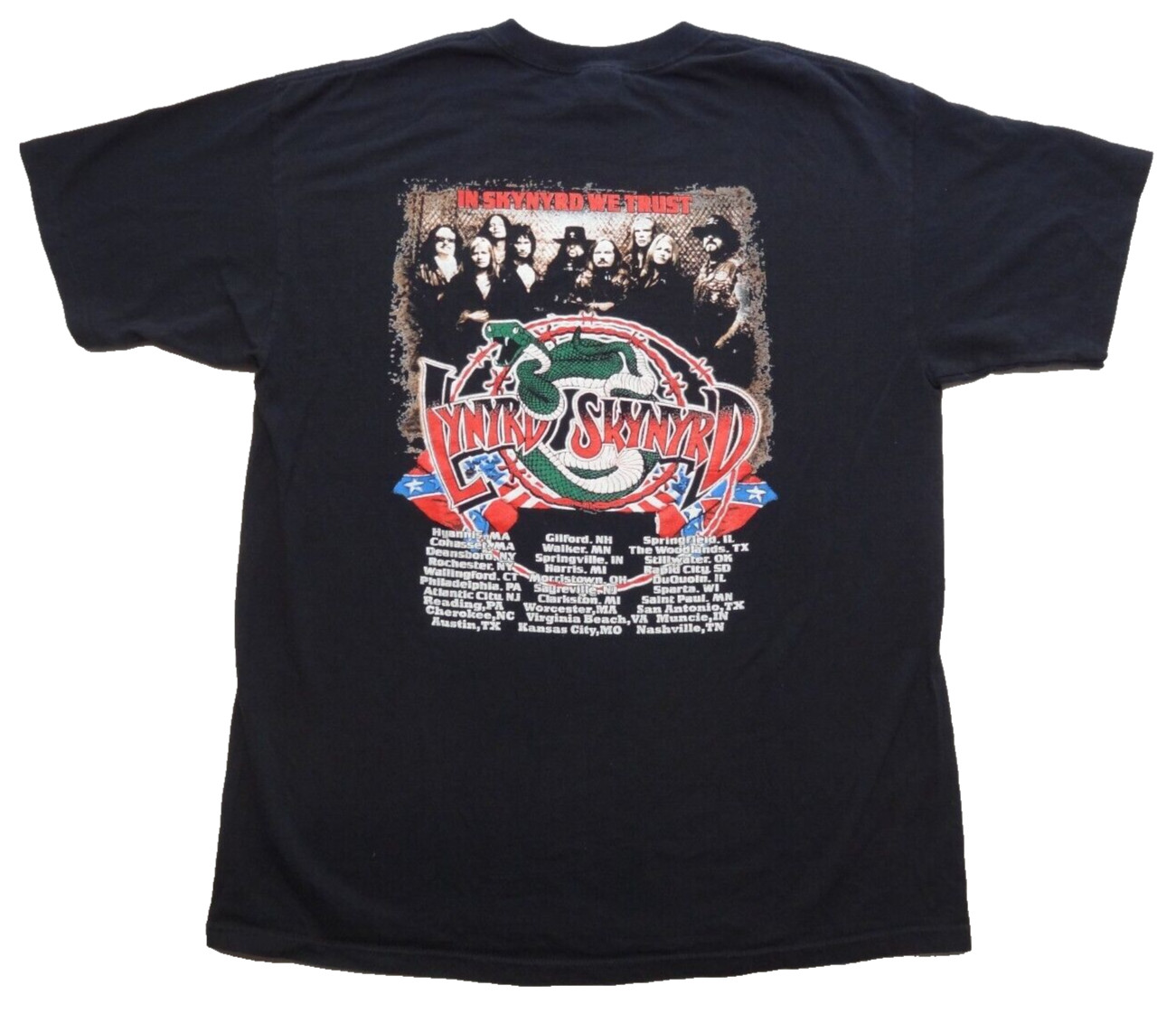 Lynyrd Skynyrd XL Anvil Tour Tee Band Y2K In Skynard We Trust Snake 2-Sided 2000