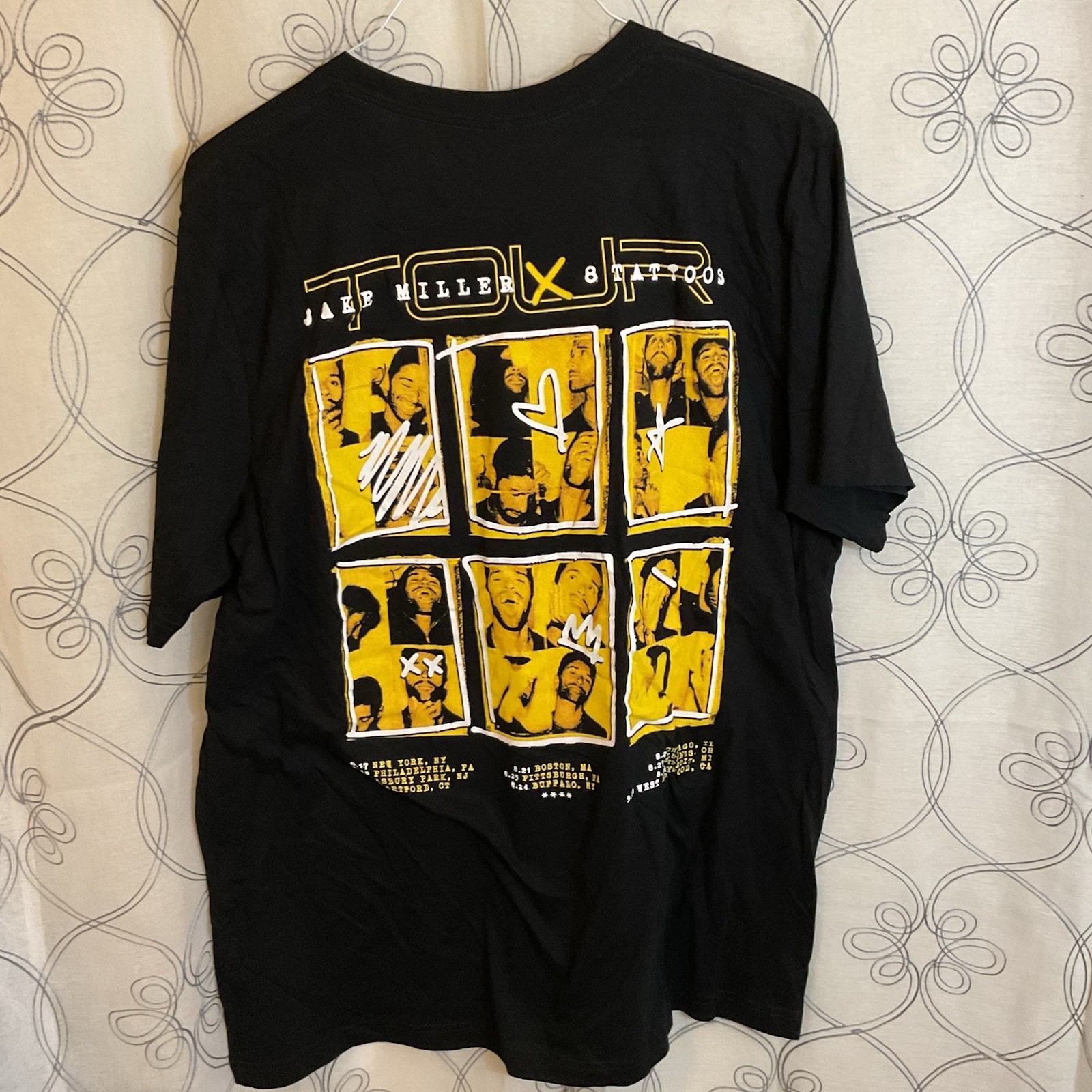 Jake Miller 8 Tattoos Tour T Shirt Black Short Sleeve Size XL gallery