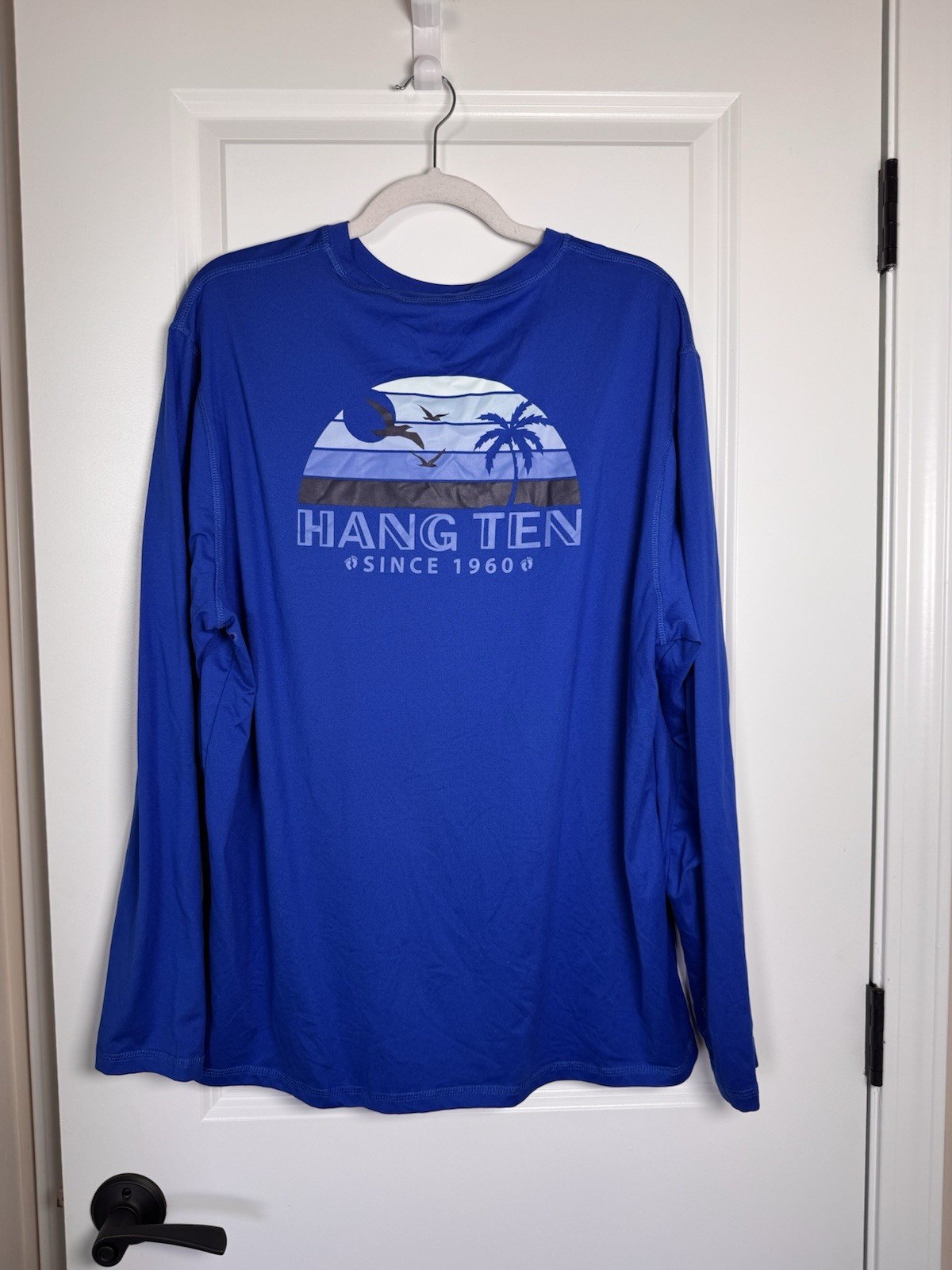 Hang Ten Since 1960 Men's Blue Graphic Long Sleeve Crew Neck T-Shirt L gallery