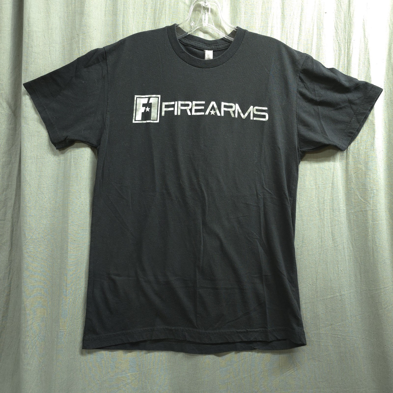 F1 Firearms Black & Silver Size Small T Shirt Double Sided Graphic