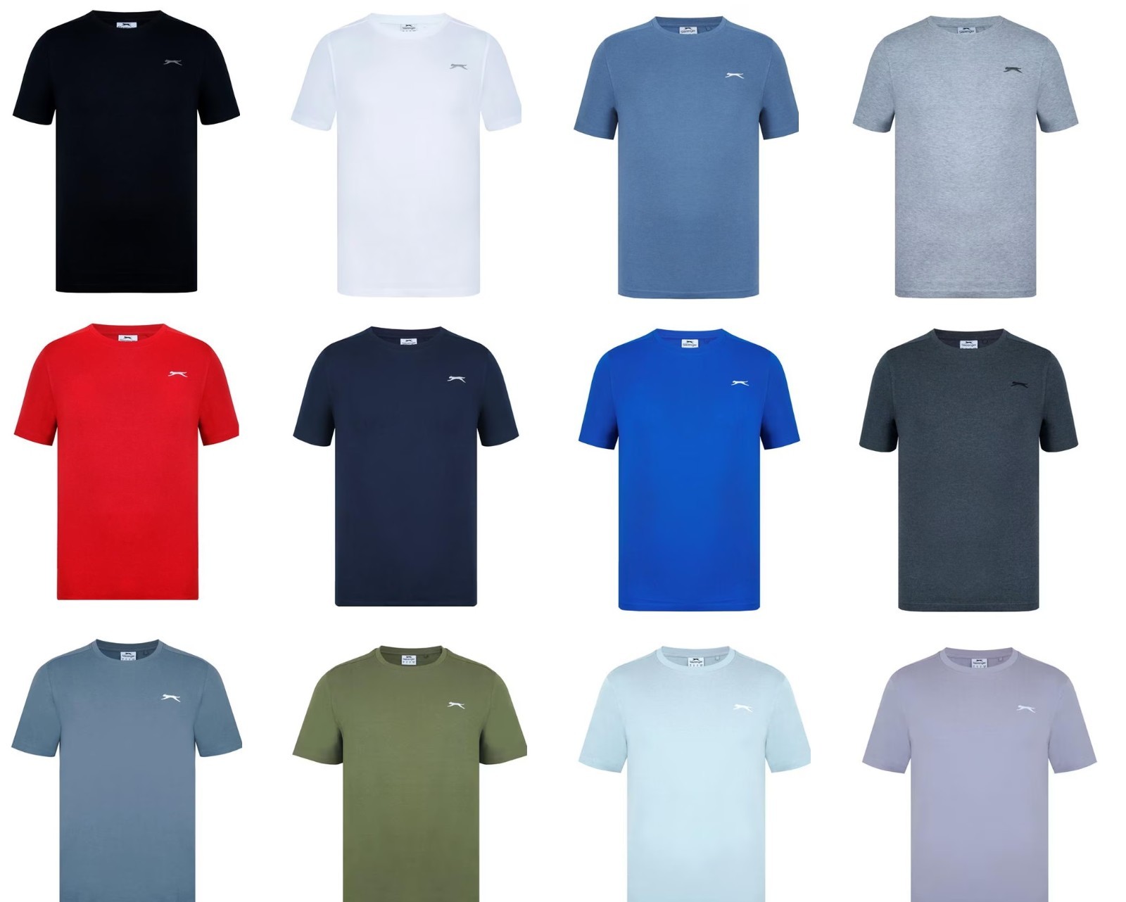 Mens Slazenger 100% Cotton Plain Crew Neck T Shirt XS S M L XL XXL 3XL 4XL BNWT gallery