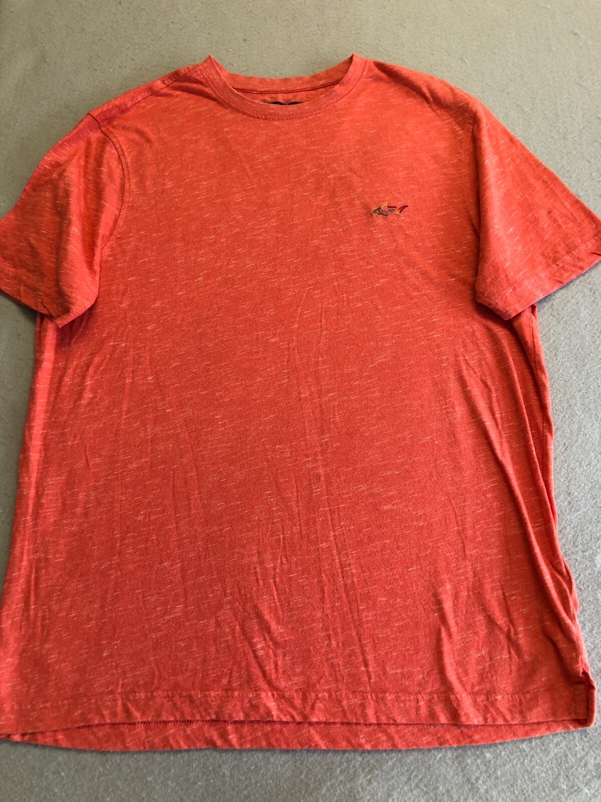 Greg Norman T-Shirt Men's Medium Coral Heather Chest Logo Cotton Tee gallery