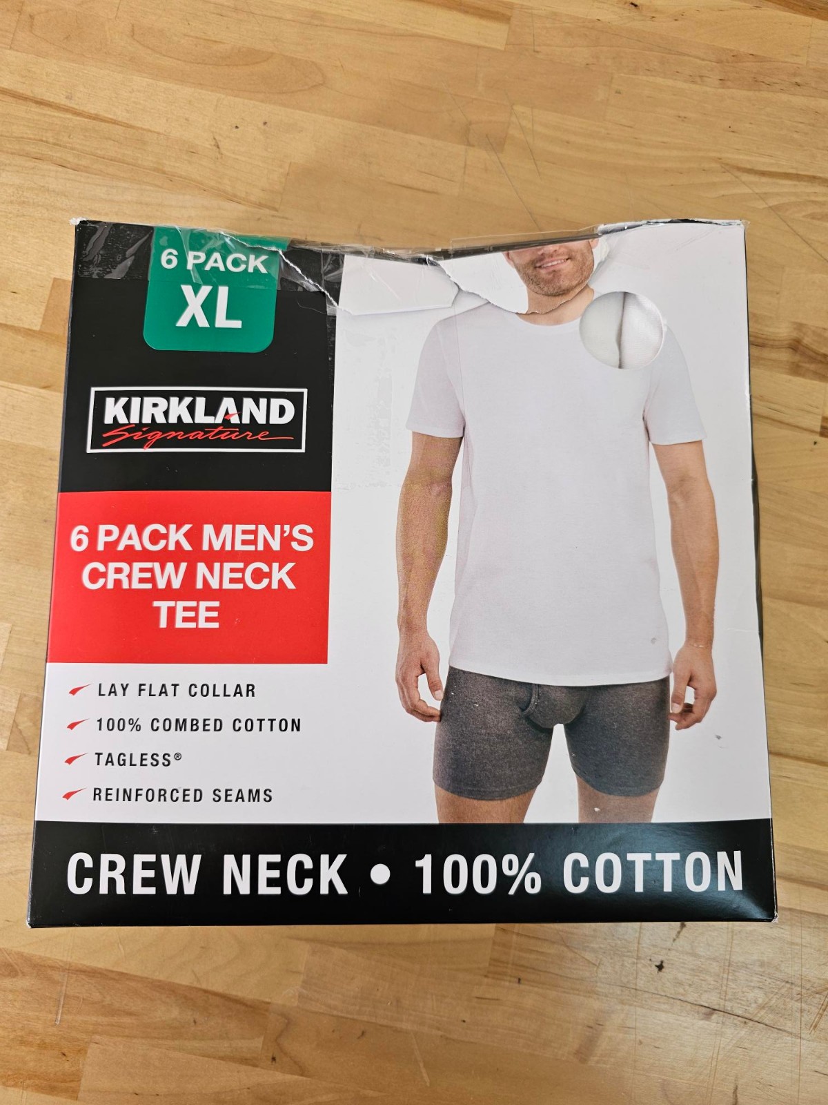 XL / X-LARGE WHITE - 6 PACK Kirkland Signature Men's Cotton Crew Neck T-Shirts gallery